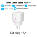 Enchufe inteligente enchufe WiFi EU 16A Monitor de potencia función de sincronización Tuya SmartLife APP Control funciona con Alexa asistente de Google 100-240V