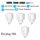 Enchufe inteligente enchufe WiFi EU 16A Monitor de potencia función de sincronización Tuya SmartLife APP Control funciona con Alexa asistente de Google 100-240V