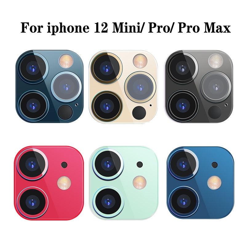 Protector de pantalla de lente de cámara trasera de Metal para IPhone 12 Mini Pro Max película de anillo de aleación de aluminio para Iphone 12 cubierta de lente de cámara