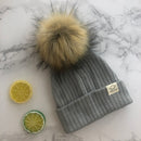 Winter Unisex Faux Fur Pompon Mütze Schal für Kinder Jungen Mädchen gestrickte Babymützen mit Bommelmütze Kinderzubehör