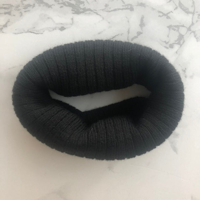 Gorro con pompón de piel sintética Unisex para invierno, bufanda para niños y niñas, gorros tejidos para bebés con gorro con pompón, accesorios para niños