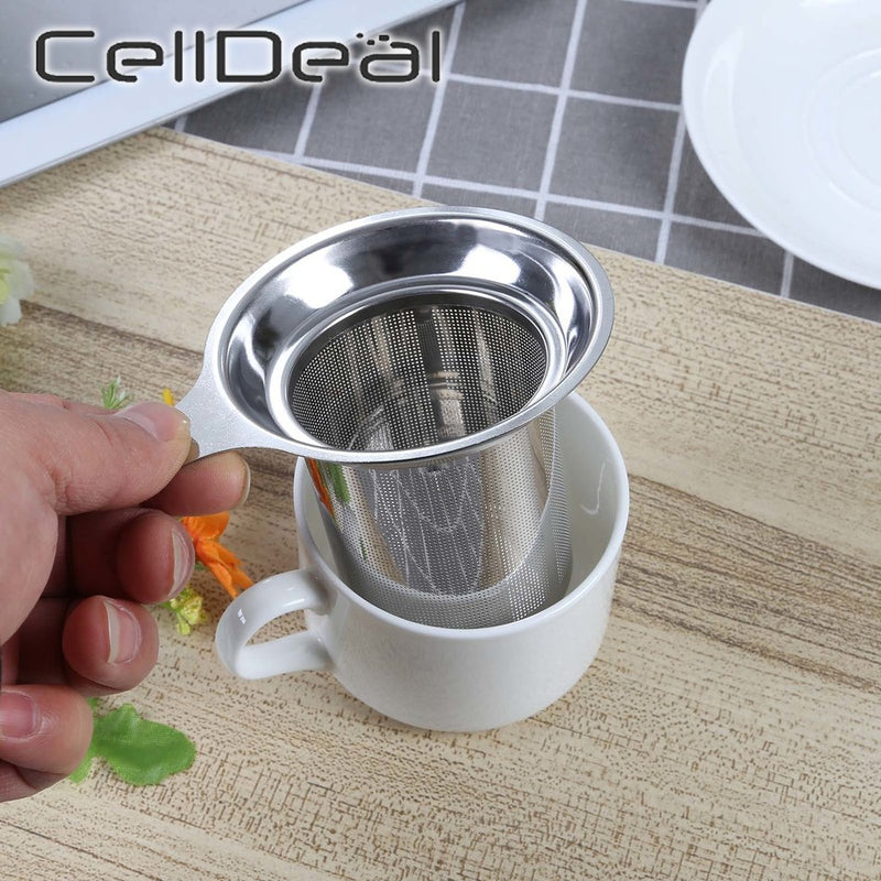 304 Stainless Steel Reusable Tea Infuser Tea Strainer Teapot Loose Tea Leaf Spice Tea Filter Kitchen Accessories Handle Clip
