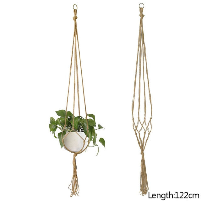 90/105/122cm Macrame Plant Hanger Baskets Flower Pots Holder Balcony Hanging Decor Knotted Lifting Rope Home Garden Supplies
