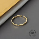 925 Sterling Silber glatte Ringe für Frauen verweben Schmuck schöne Finger offene Ringe für Party Geburtstagsgeschenk