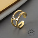 925 Sterling Silber glatte Ringe für Frauen verweben Schmuck schöne Finger offene Ringe für Party Geburtstagsgeschenk