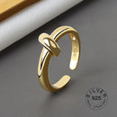 925 Sterling Silber glatte Ringe für Frauen verweben Schmuck schöne Finger offene Ringe für Party Geburtstagsgeschenk