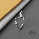 925 Sterling Silber glatte Ringe für Frauen verweben Schmuck schöne Finger offene Ringe für Party Geburtstagsgeschenk