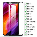 Vidrio Protector 100D para Xiaomi pocophone F1 Mi 8 SE Mi8 Pro 6 6X Mi Play A2 A3 Lite, Protector de pantalla templado, funda de película de vidrio