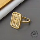 925 Sterling Silber offener Ring für Frauen INS Nische unregelmäßige Welle Sand Oberfläche breite Nudel Original Party Geburtstagsgeschenk