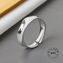 925 Sterling Silber offener Ring für Frauen INS Nische unregelmäßige Welle Sand Oberfläche breite Nudel Original Party Geburtstagsgeschenk