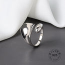 925 Sterling Silber offener Ring für Frauen INS Nische unregelmäßige Welle Sand Oberfläche breite Nudel Original Party Geburtstagsgeschenk