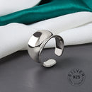 925 Sterling Silber offener Ring für Frauen INS Nische unregelmäßige Welle Sand Oberfläche breite Nudel Original Party Geburtstagsgeschenk