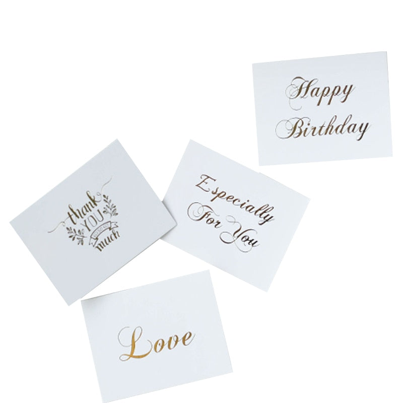 40 Teile/los Mini Danke Karte Gold Einfaches Design Scrapbooking Party Einladung Grußkarte Geburtstagsgeschenk Nachricht Karten