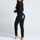 Sexy Women Christmas Cutout Functional Buttoned Flap Adults Pajamas Club Button Design Plunge Lounge Jumpsuit