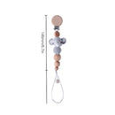 Cadena de chupete para bebé, Clip de madera de elefante, bolsa de cuentas geométricas de ganchillo, mordedor de madera, varilla pequeña, Clips para chupete de bebé, 1 ud.