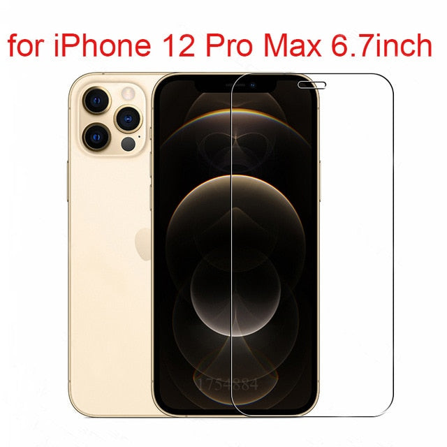 Vidrio templado para iPhone X XS MAX XR 4 4s 5 5s SE 5c Película protectora de pantalla para iPhone 6 6s 7 8 Plus X 11 12Pro Protector de vidrio