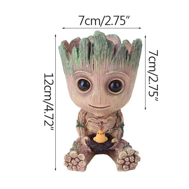 Maceta de Groot, bonito modelo de juguete, bolígrafo, maceta, maceta, figuritas, árbol, hombre, jardín, maceta, regalo para bebés y niños