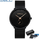 CRRJU Fashion Herrenuhren Top-Marke Luxus Quarzuhr Herren Casual Slim Mesh Stahl Wasserdicht Sportuhr Relogio Masculino