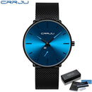 CRRJU Fashion Herrenuhren Top-Marke Luxus Quarzuhr Herren Casual Slim Mesh Stahl Wasserdicht Sportuhr Relogio Masculino