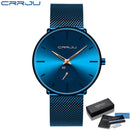 CRRJU Fashion Herrenuhren Top-Marke Luxus Quarzuhr Herren Casual Slim Mesh Stahl Wasserdicht Sportuhr Relogio Masculino