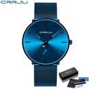 CRRJU Fashion Herrenuhren Top-Marke Luxus Quarzuhr Herren Casual Slim Mesh Stahl Wasserdicht Sportuhr Relogio Masculino