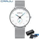 CRRJU Fashion Herrenuhren Top-Marke Luxus Quarzuhr Herren Casual Slim Mesh Stahl Wasserdicht Sportuhr Relogio Masculino
