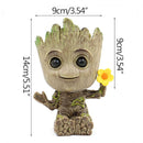 Flower Pot Groot Multifunction Storage Crafts Garden Flower Pot Cute Shape Children'S Toy Pencil Case Flower Pot Flower