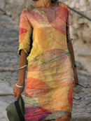 Modisches Freizeitkleid, großes, lockeres Kleid, temperamentvolles Kleid mit mittleren Ärmeln