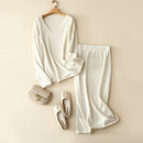 2021 luxury 100% cashmere v neck sweater and skirt set autumn winter styles knitwear for women