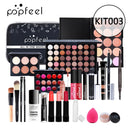 POPFEEL All-in-One-Make-up-Kit (Lidschatten, LiGloss, Lippenstift, Pinsel, Augenbrauen, Concealer) Beauty-Kosmetiktasche