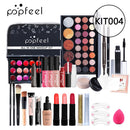 POPFEEL All-in-One-Make-up-Kit (Lidschatten, LiGloss, Lippenstift, Pinsel, Augenbrauen, Concealer) Beauty-Kosmetiktasche