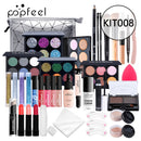 POPFEEL All-in-One-Make-up-Kit (Lidschatten, LiGloss, Lippenstift, Pinsel, Augenbrauen, Concealer) Beauty-Kosmetiktasche