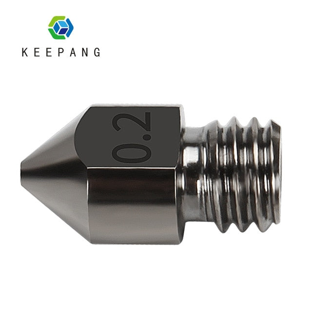 KeePang MK7 MK8 Nozzle Super Hard Steel Mold Steel Corrosion-Resistant Extruder Threaded 1.75mm 3D Printer Nozzle for Ender3 Pro