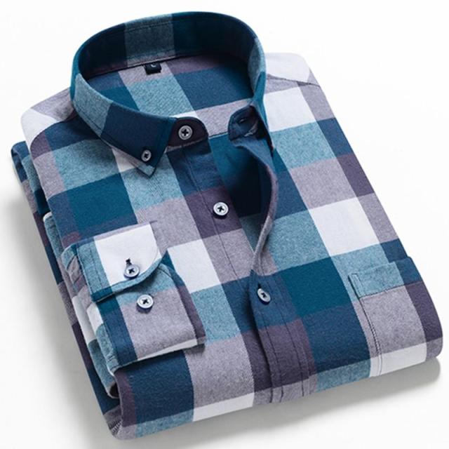 2021 Frühling Herbst Kariertes Hemd Männer Baumwolle Neue Männliche Beiläufige Langarmhemd Hohe Qualität Mann Kleidung