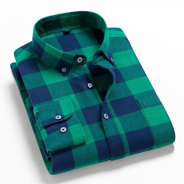 2021 primavera otoño camisa a cuadros de algodón para hombre nueva camisa informal de manga larga para hombre ropa de hombre de alta calidad