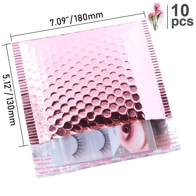 10 Uds 15x20 + 4cm sobre de burbujas de oro rosa/sobre de burbujas de papel de aluminio de oro rosa para embalaje de regalo y bolsa de recuerdo de boda y sobres de correo