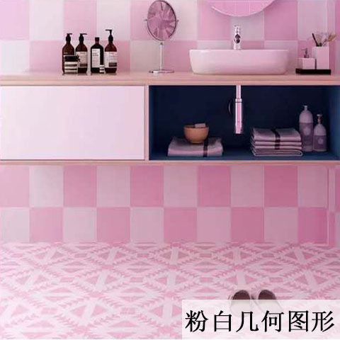Selbstklebende Bodentapete Badezimmer wasserdichte Aufkleber 3D-Tapete Bodenfliesen Schlafzimmer Küchenboden rutschfeste Wandaufkleber
