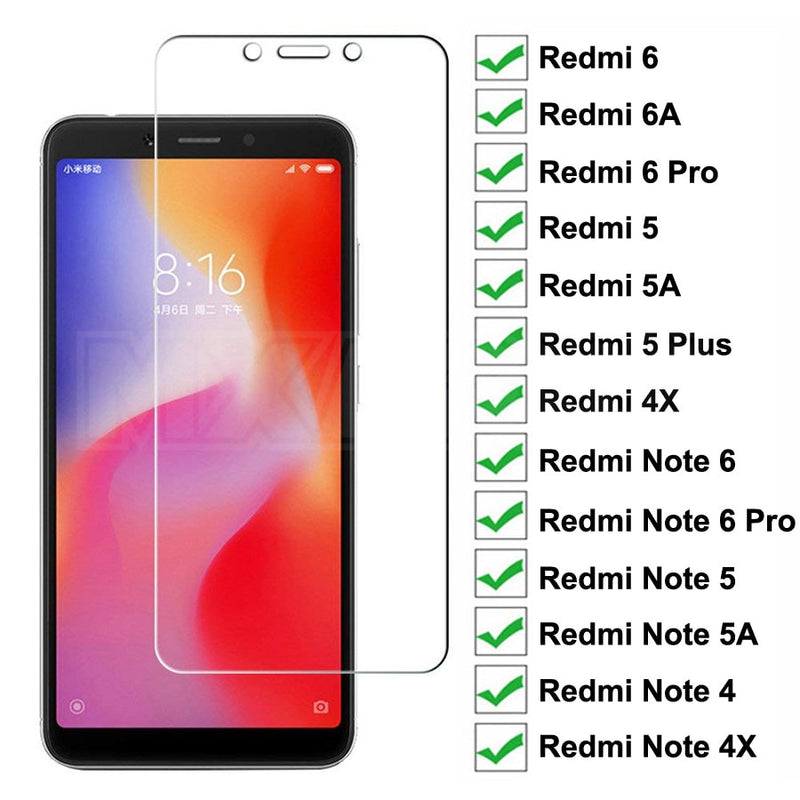 9H Tempered Glass For Redmi 6 Pro 6A 5 Plus 5A 4X S2 Go K20 Screen Protector Glass Redmi Note 6 5 5A 4 4X Pro Protective Film