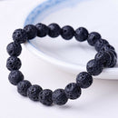 Pulsera con cuentas de 8mm, cuentas de piedra Natural para hombres, hermosa semipreciosa, ónix negro, Lava, ojo de tigre, curación para mujeres y hombres, joyería