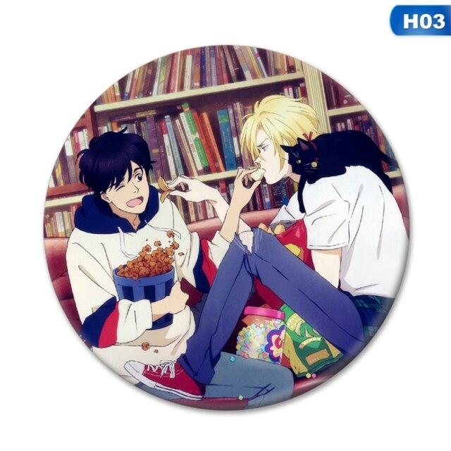 New Manga Anime BANANA FISH Okumura Eiji Cosplay Badge Brooch Pins Cartoon Collection Badges For Backpacks