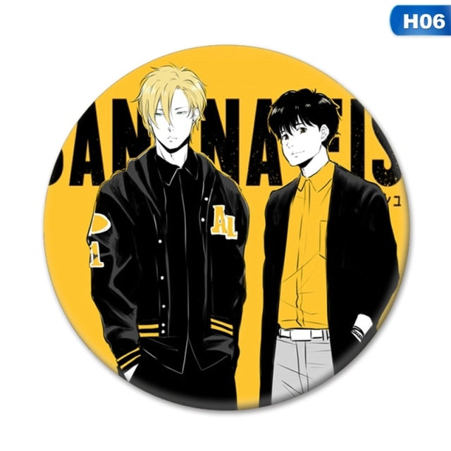 New Manga Anime BANANA FISH Okumura Eiji Cosplay Badge Brooch Pins Cartoon Collection Badges For Backpacks