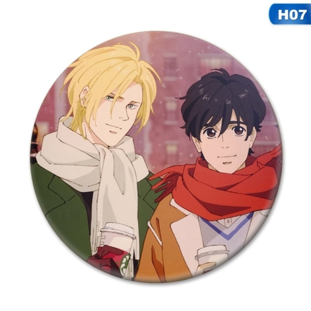 New Manga Anime BANANA FISH Okumura Eiji Cosplay Badge Brooch Pins Cartoon Collection Badges For Backpacks