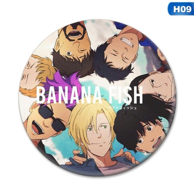 Nueva Manga Anime BANANA FISH Okumura Eiji Cosplay insignia broche pines colección de dibujos animados insignias para mochilas