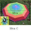 YADA Outdoor Umbrella Hat Novelty Foldable Sun&Rainy Day Hands Free Rainbow Folding & Waterproof Multicolor Hat Cap Stock YS0018
