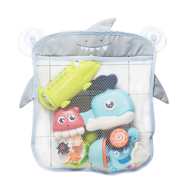 Baby-Badespielzeug, niedlicher Entenfrosch, Mesh-Netz, Spielzeug-Aufbewahrungstasche, starke Saugnäpfe, Bad-Spieltasche, Badezimmer-Organizer, Wasserspielzeug für Kinder