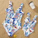 Mode Mama und ich Kleidung Familie Bademode für Mutter Tochter Badeanzug passende Bikini Frauen Mädchen Kleidung