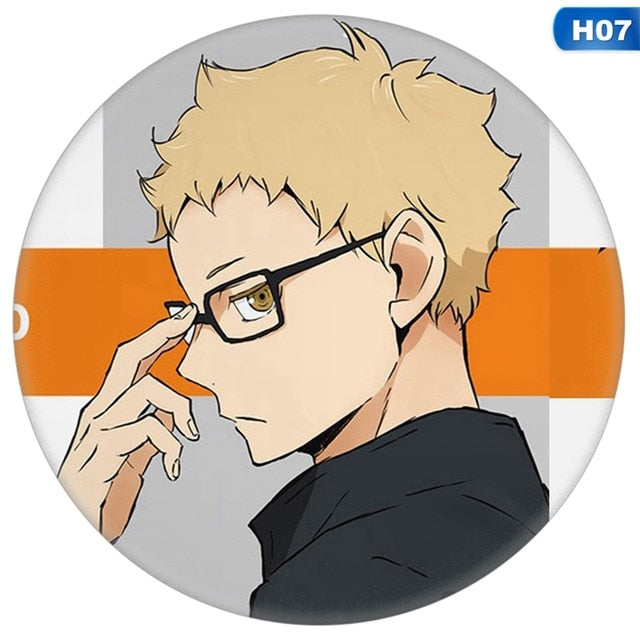Anime Haikyuu!! Brooch Metal Volleyball Boy Badge Cosplay Backpack Clothes Accessories