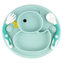 Baby Silicone Plate Set Self-Feeding Antislip Saucer Suction Children's Tableware Silicone Dish for Baby-Led Weaning 9 Months+