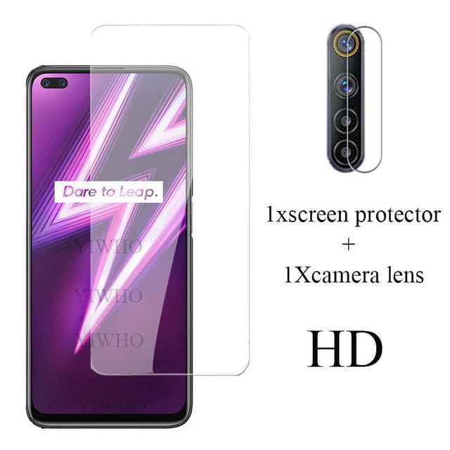 Para OPPO Realme 6 Pro Protectores de pantalla de vidrio en Realmi 7 pro 6i 6 i 7i i7 8 Película protectora de lente de cámara templada Realme6i