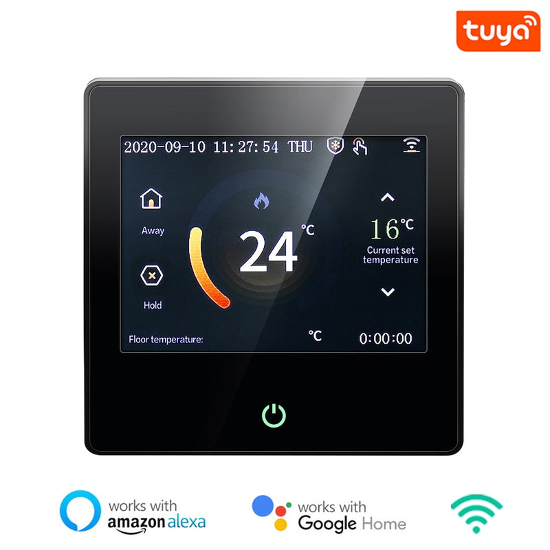 Termostato inteligente WiFi Tuya, controlador de temperatura de calefacción con pantalla táctil LED Celsius/Fahrenheit que funciona con Alexa Google Home